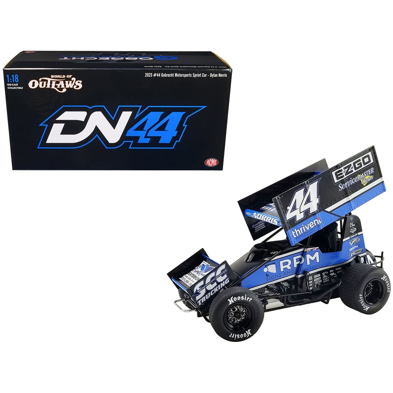 Winged Sprint Car #44 Dylan Norris “RPM” Gobrecht Motorsports “World of Outlaws” (2023) 1/18 Diecast Model Car by ACME