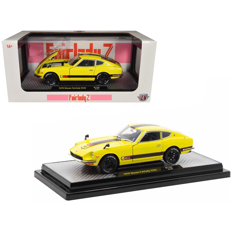 1970 Nissan Fairlady Z 432 RHD (Right Hand Drive) #3 Yellow with Black Stripes Limited Edition to 4250 pieces Worldwide 1/24 Diecast Model Car by M2 Machines