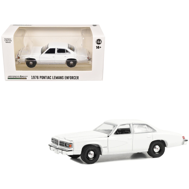 1976-77 Pontiac LeMans Enforcer White “Hot Pursuit – Hobby Exclusive” Series 1/64 Diecast Model Car by Greenlight