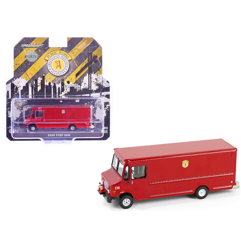 2020 Step Van with Traffic Cone Mounts “Village of Arlington Heights Public Works” Red “Hobby Exclusive” Series 1/64 Diecast Model Car by Greenlight