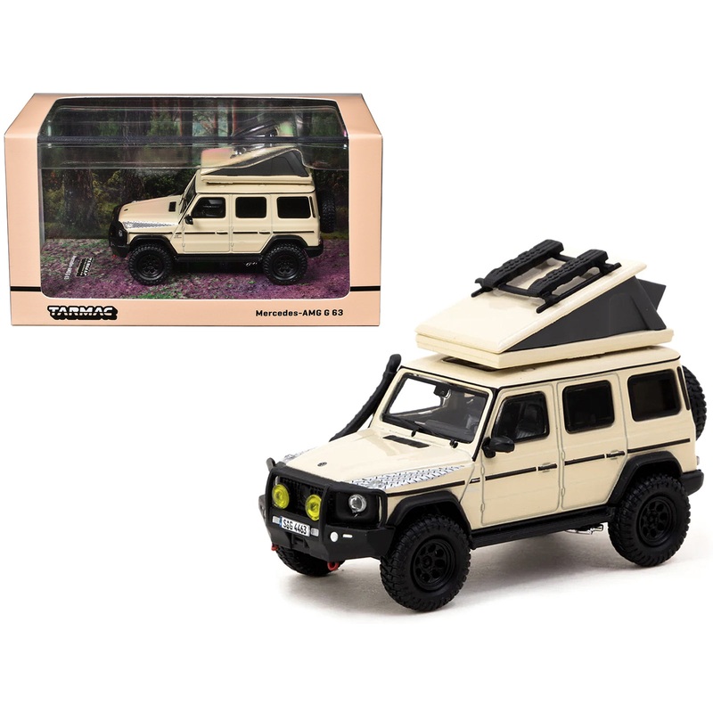 Mercedes-AMG G 63 with Camping Tent Beige “Road64” Series 1/64 Diecast Model Car by Tarmac Works