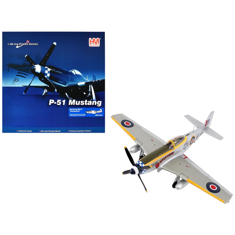 North American Mustang Mk.IV Fighter Aircraft “Flight Lieutenant Arthur S. ‘Joe’ Doley 19th Squadron” (1945) British Royal Air Force “Air Power Series” 1/48 Diecast Model by Hobby Master