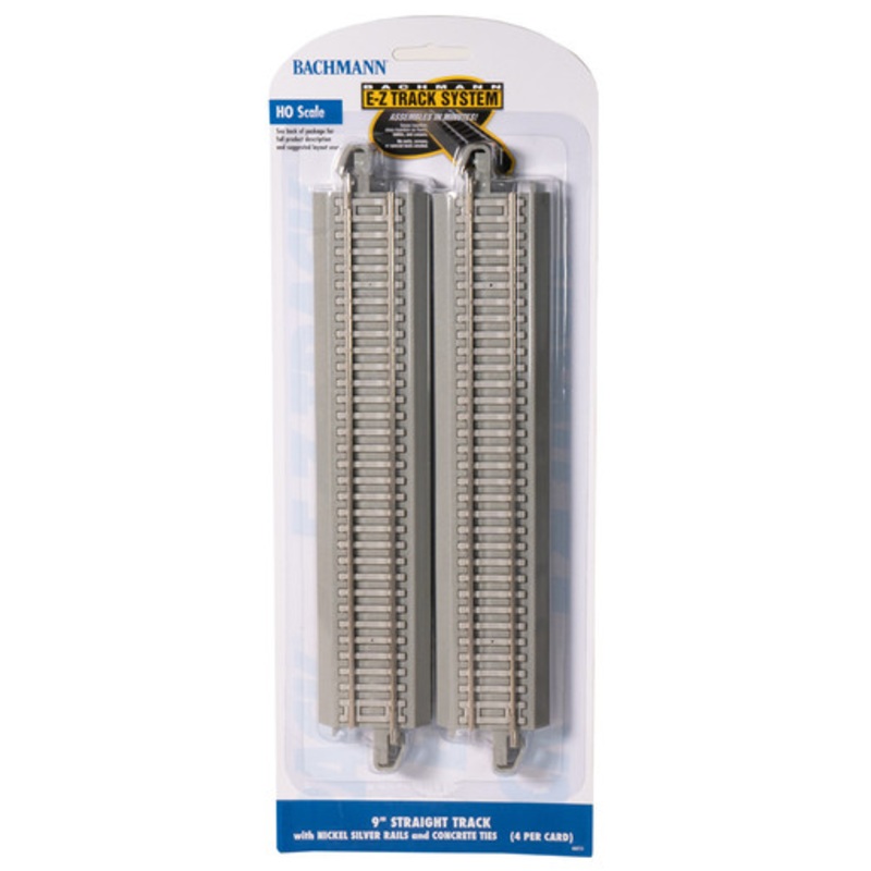 Bachmann 44711 HO Scale 9″ Straight With Concrete Ties (4)