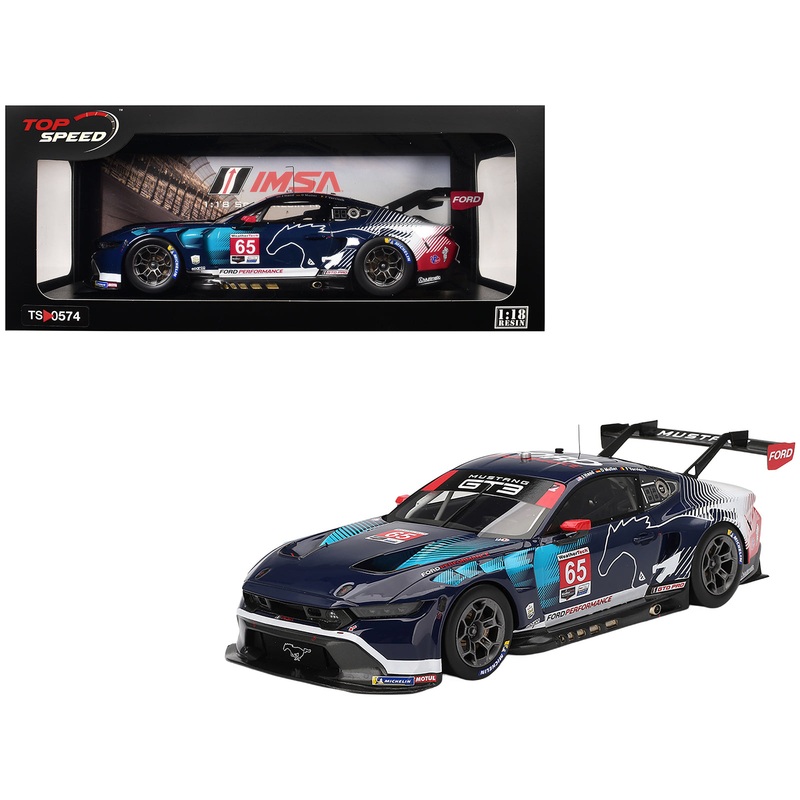 Ford Mustang GT3 #65 Joey Hand – Dirk Muller – Frederic Vervisch “Ford Multimatic Motorsports” IMSA “24 Hours of Daytona” (2024) 1/18 Model Car by Top Speed