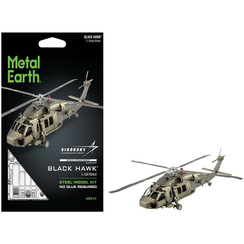 Model Kit Sikorsky Black Hawk Helicopter “United States Army” (Moderate Difficulty) Steel Model by Metal Earth