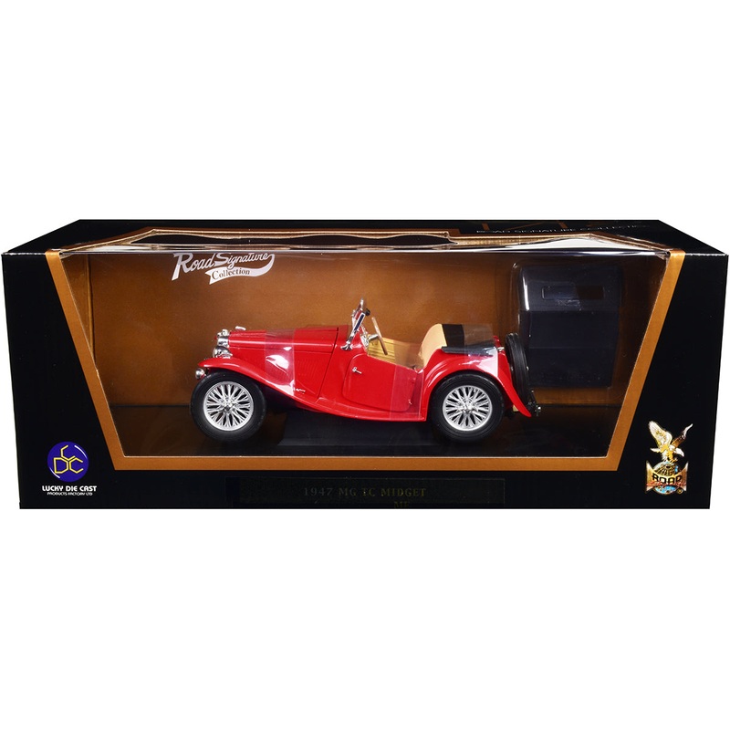 1947 MG TC Midget Red 1/18 Diecast Model Car by Road Signature