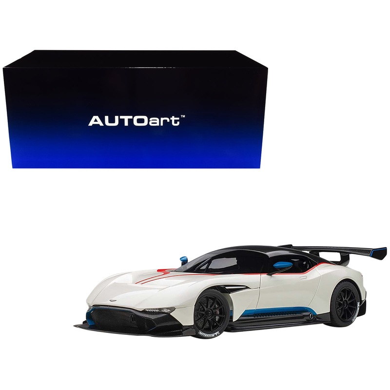 Aston Martin Vulcan Stratus White with Red and Blue Stripes 1/18 Model Car by Autoart