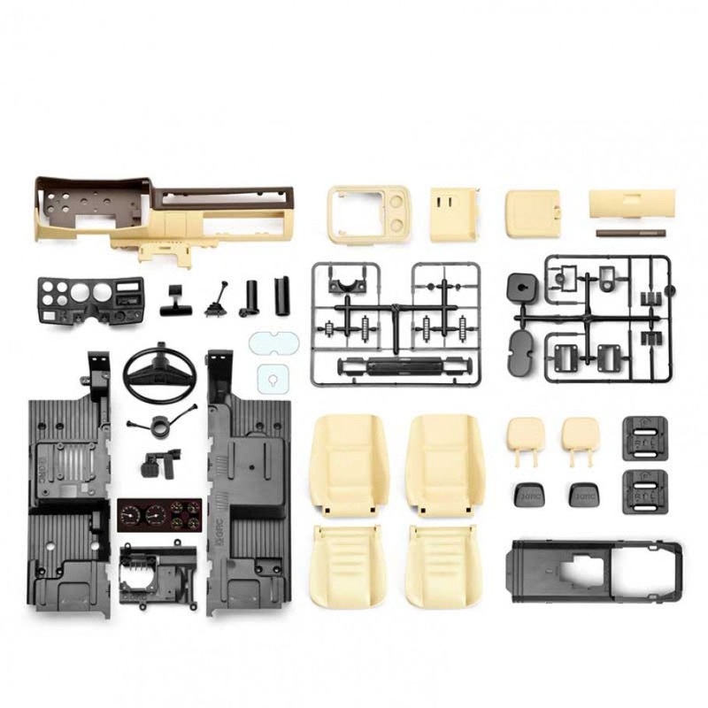 GRC – Chevrolet Blazer 1979 Interior Full Set Creamy White w/ Dashboard & Seats For Traxxas TRX-4