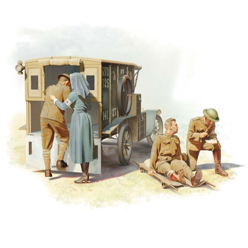 ICM – 1/35 Model T 1917 Ambulance With Medical Personnel