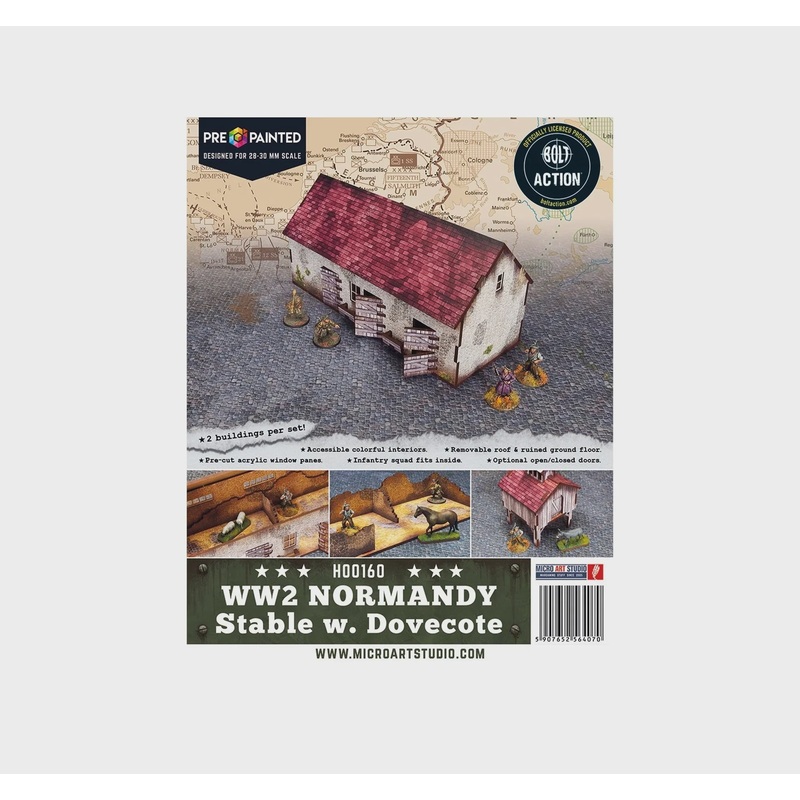 Micro Art Studio – WW2 Normandy  Stable with Dovecote  (H00160)