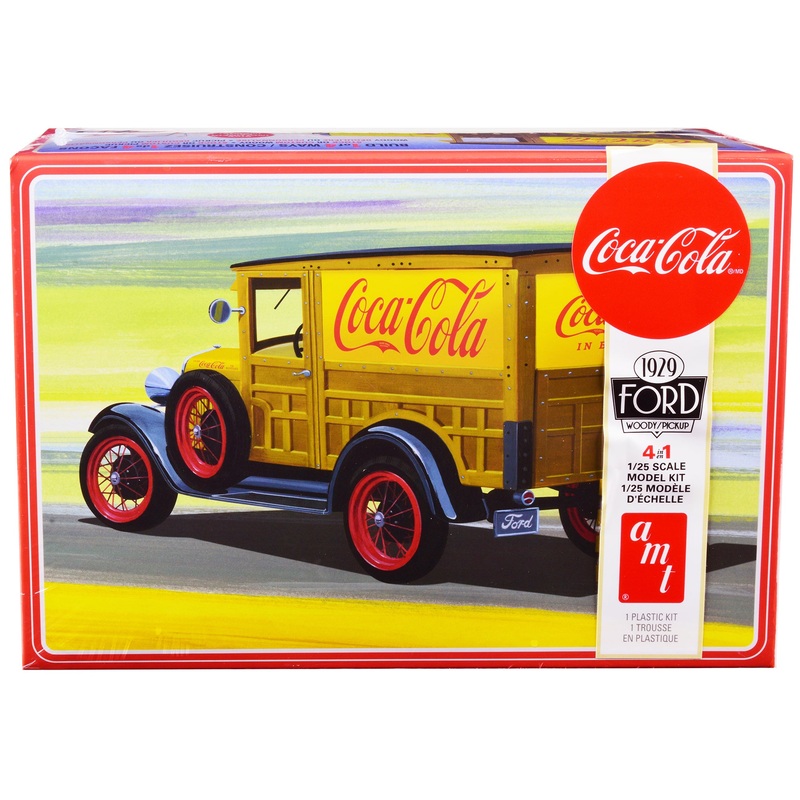 Skill 3 Model Kit 1929 Ford Woody/Pickup 4-in-1 Kit “Coca-Cola” 1/25 Scale Model Car by AMT