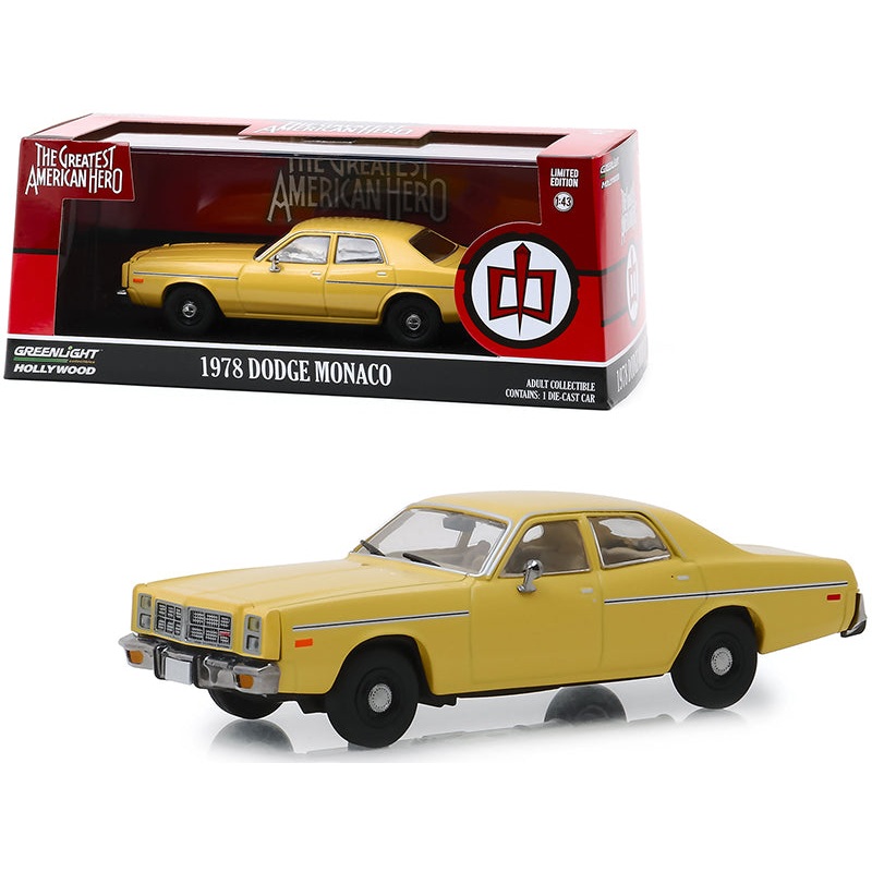 1978 Dodge Monaco Yellow “The Greatest American Hero” (1981-1983) TV Series  1/43 Diecast Model Car by Greenlight