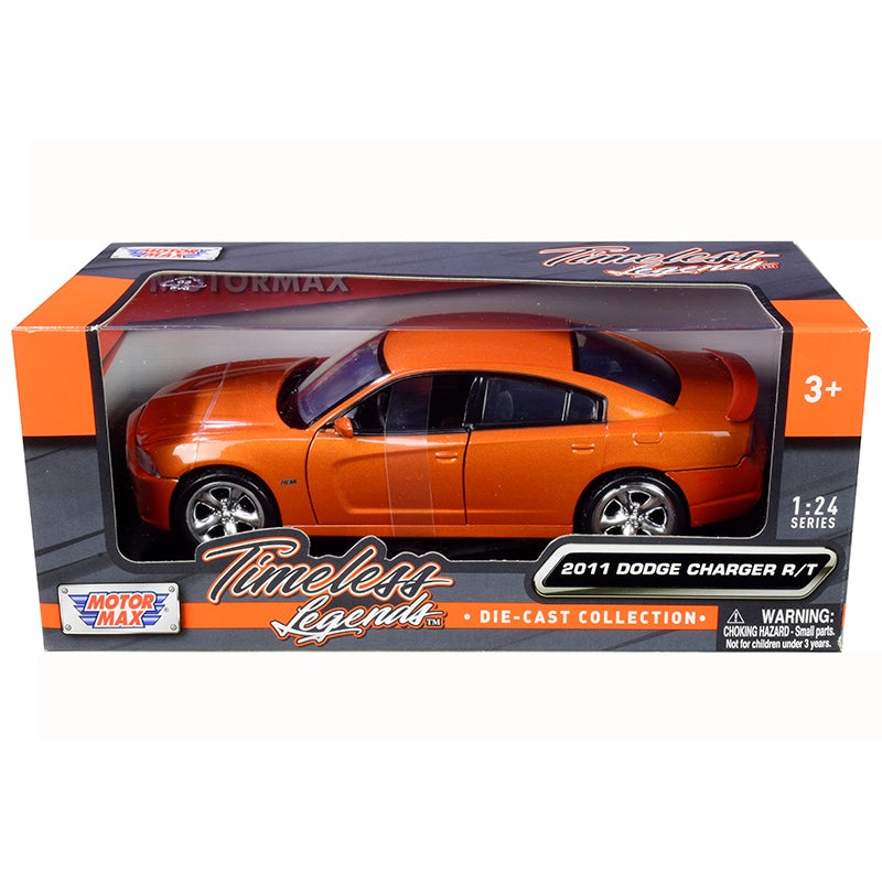 2011 Dodge Charger R/T Hemi Metallic Orange 1/24 Diecast Model Car by Motormax