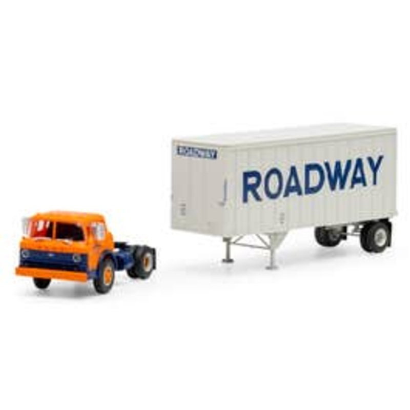 Athearn 90988  HO Ford C Tractor with 28 Trailer – Roadway