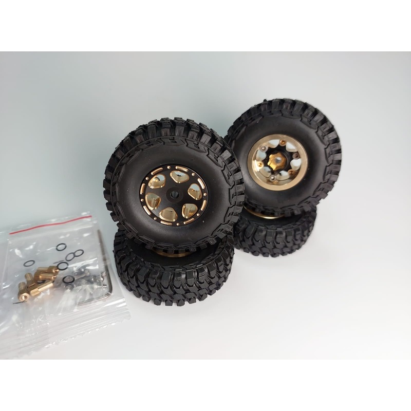 BigHorn RC – 1/24 Tyre w/ Brass Beadlock Rims (4pcs)