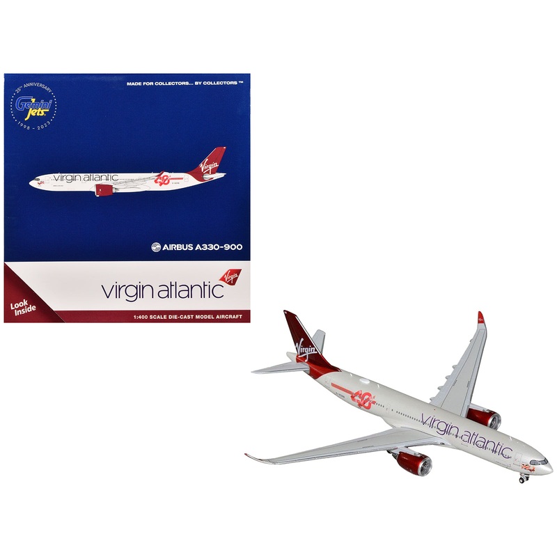 Airbus A330-900 Commercial Aircraft “Virgin Atlantic” (G-VSRB) Gray with Red Tail 1/400 Diecast Model Airplane by GeminiJets
