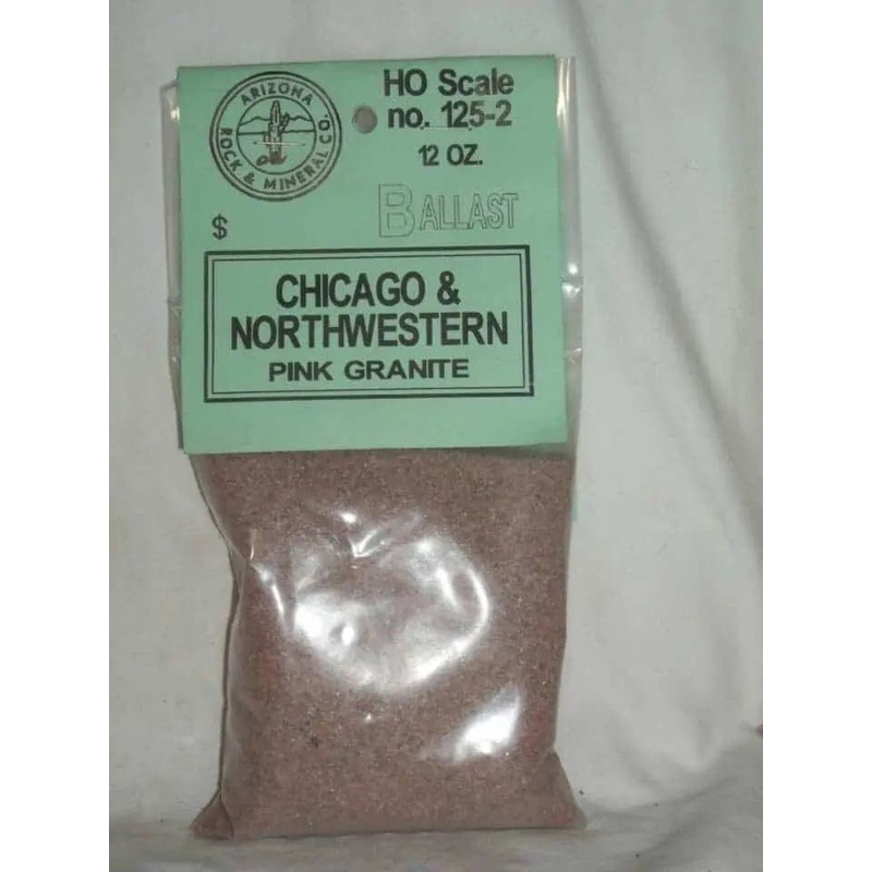 Arizona Rock and Mineral Co. 125-2 HO Scale Ballast, 12oz. Bag, Chicago Northwestern, Pink Granite
