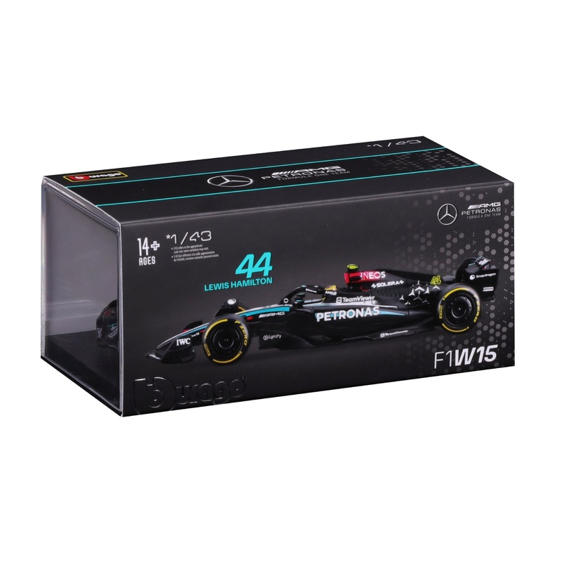 Burago – 1/43 Mercedes-AMG F1 W15 2024 w/ Collectors Hardcase #44 Hamilton