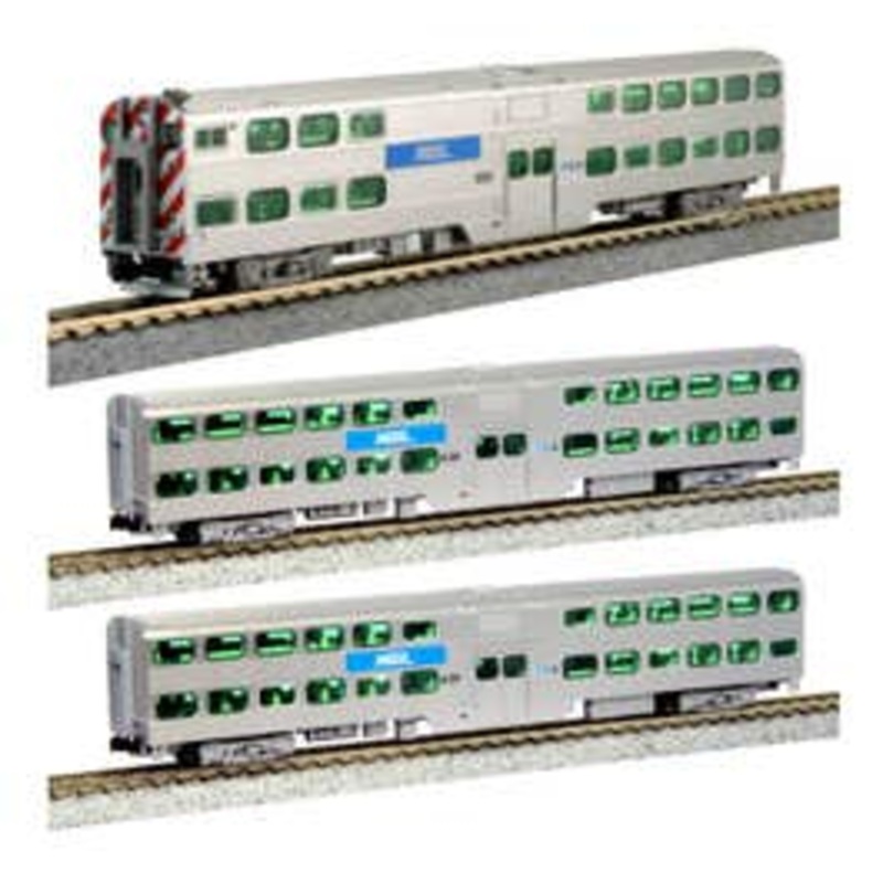 Kato #106-8703 Chicago METRA Gallery Bi-Level Commuter Train 3-Car Set
