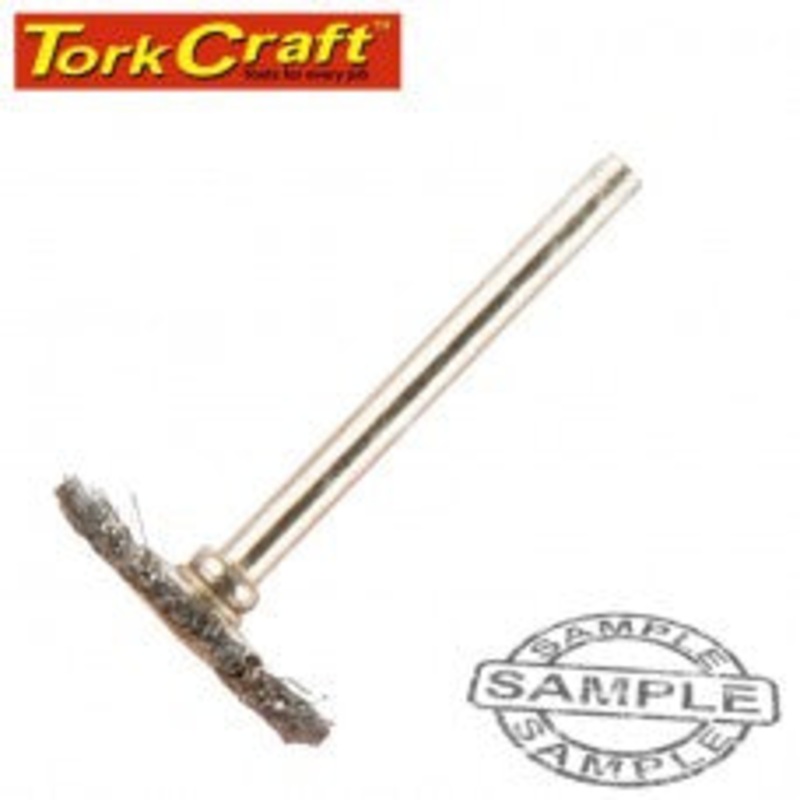 Tork Craft – Mini Carbon Steel Brush Wheel 22.2mm Dia x 3.2mm Shank