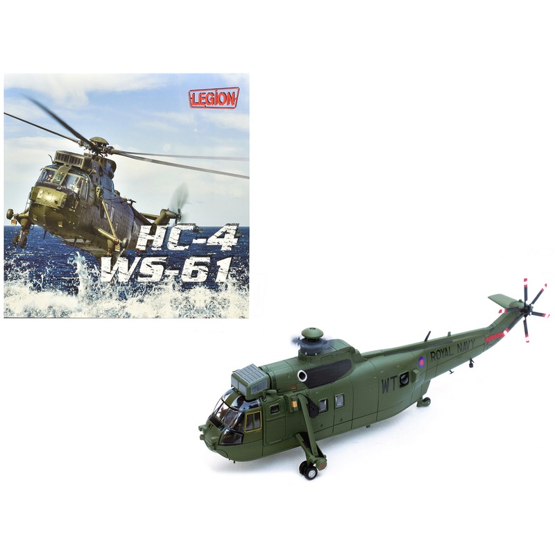 Westland Sea King HC.4 Helicopter “Green Livery 848 Naval Air Squadron Commando Helicopter Force Royal Naval Air Station Yeovilton Somerset” (2009) British Royal Navy 1/72 Diecast Model by Legion