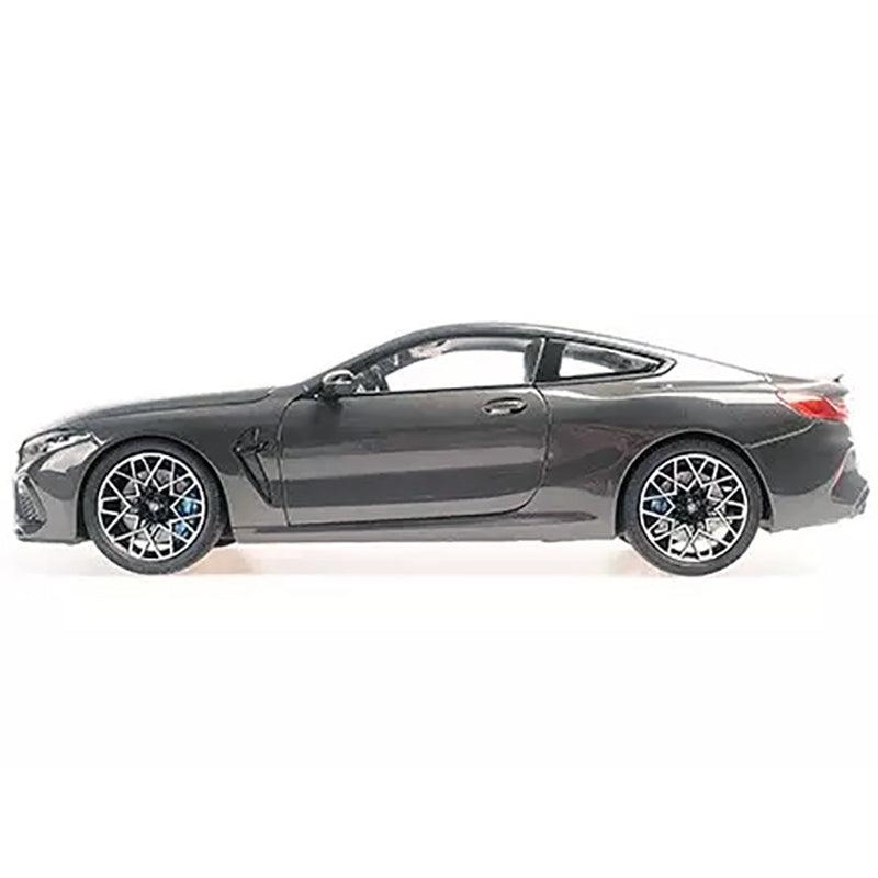 2020 BMW M8 Coupe Gray Metallic with Carbon Top 1/18 Diecast Model Car by Minichamps