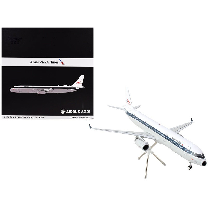 Airbus A321 Commercial Aircraft “American Airlines – Allegheny” (N579UW) White with Blue Stripes “Gemini 200” Series 1/200 Diecast Model Airplane by GeminiJets