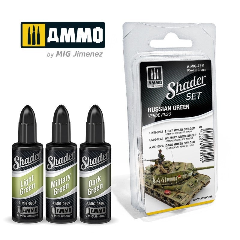 AMMO – 7321 Russian Green Matt Shader Set