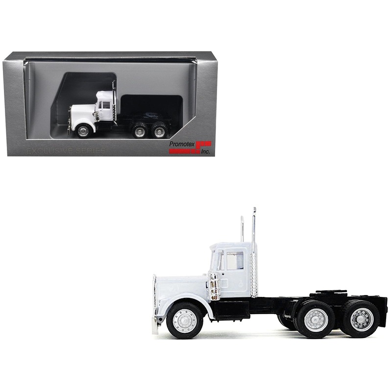 Kenworth W900 Short Day Cab “New Version” White 1/87 (HO) Plastic Model Car by Promotex