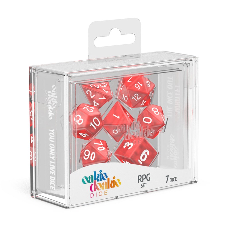 Oakie Doakie Dice – RPG Set Marble Red (7)