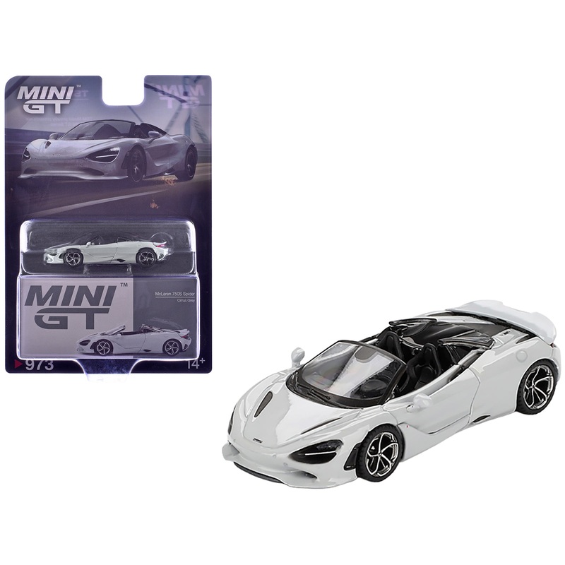 McLaren 750S Spider Cirrus Gray Limited Edition 1/64 Diecast Model Car by Mini GT