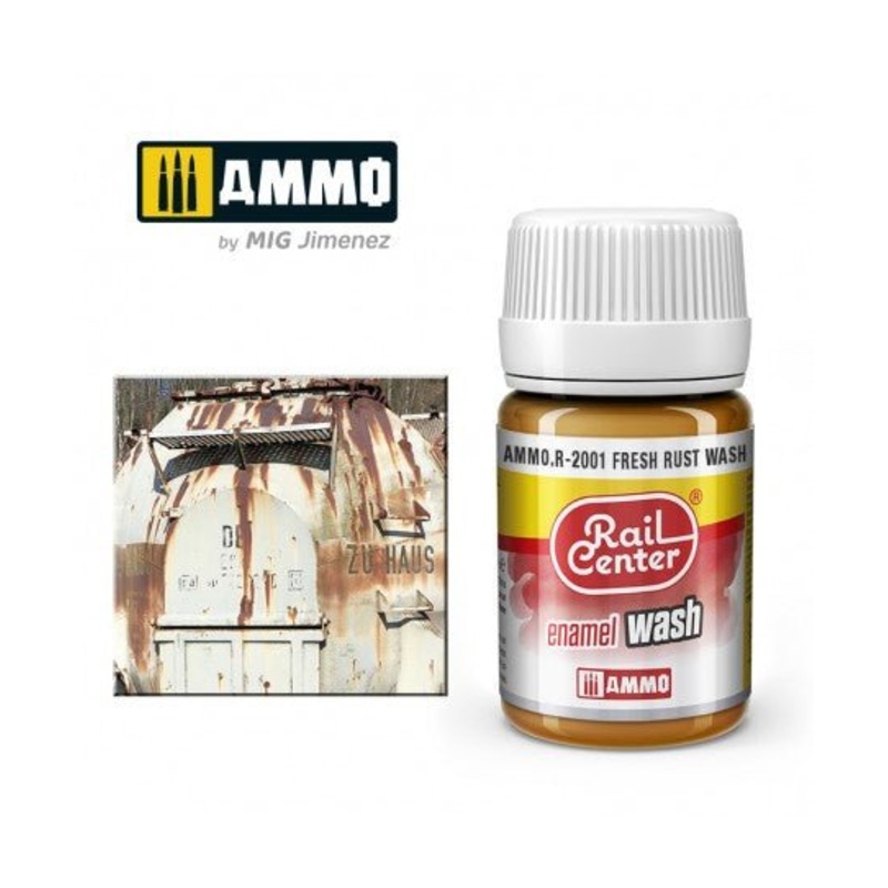 Rail Center Paint R-2001, Fresh Rust Wash, 35ml bottle, Enamel Paint