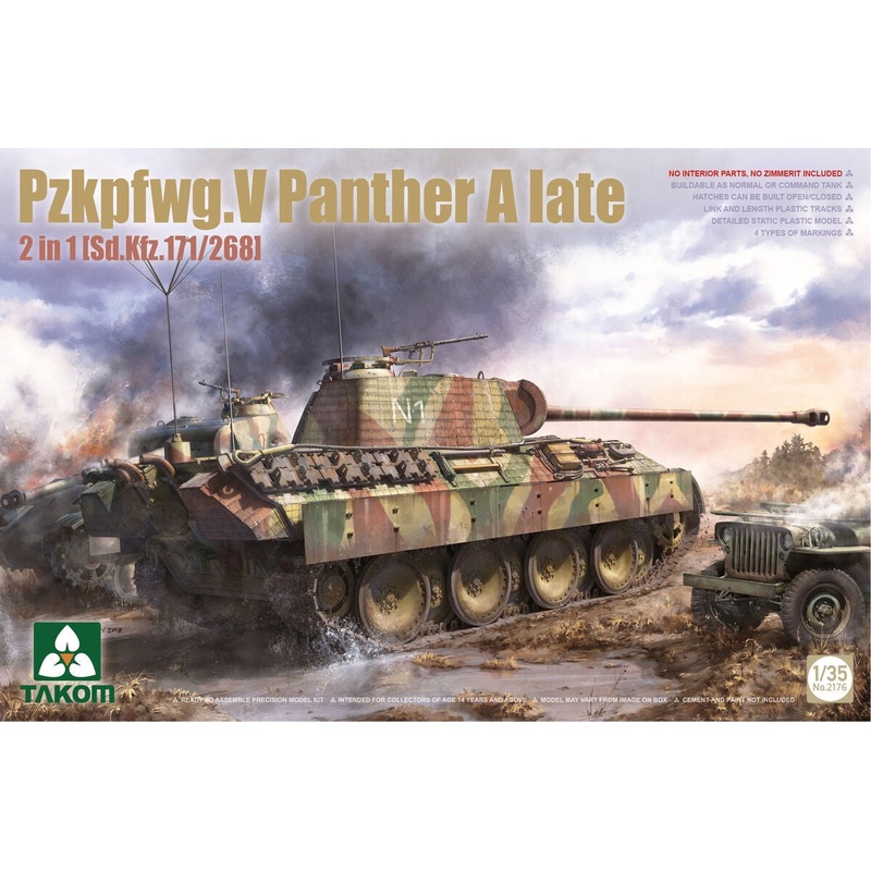 Takom – 1/35 Pzkpfwg.V Panther A late – 2 in 1 [Sd.Kfz.171/268]