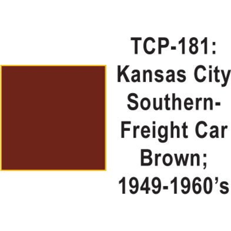 Tru Color TCP-181 Kansas City Southern 1944-60s Freight Car Brown Paint 1 ounce