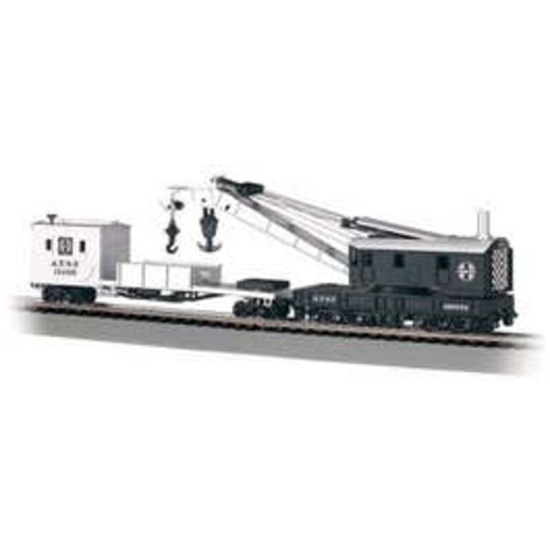 Bachmann #16102 250-Ton Steam Crane & Boom Tender-Santa Fe