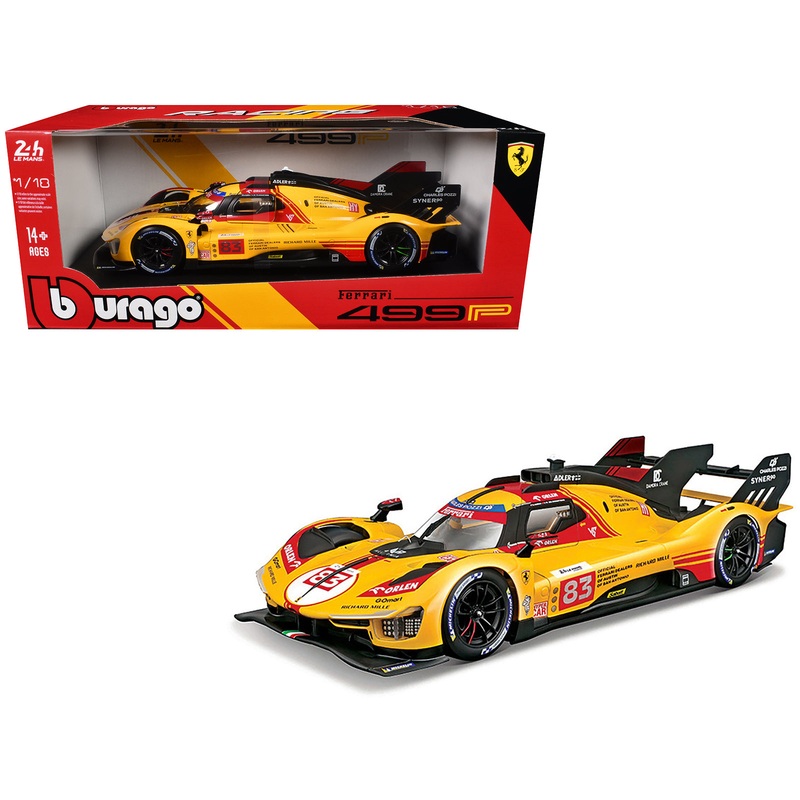 Ferrari 499P #83 Robert Kubica – Robert Shwartzman – Yifei Ye “Ferrari AF Corse” “24 Hours of Le Mans” (2024) “Racing” Series 1/18 Diecast Model Car by Bburago