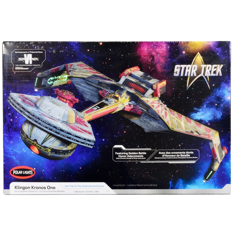 Skill 2 Model Kit Klingon Kronos One Spaceship “Star Trek VI: The Undiscovered Country” (1991) Movie 1/350 Scale Model by Polar Lights