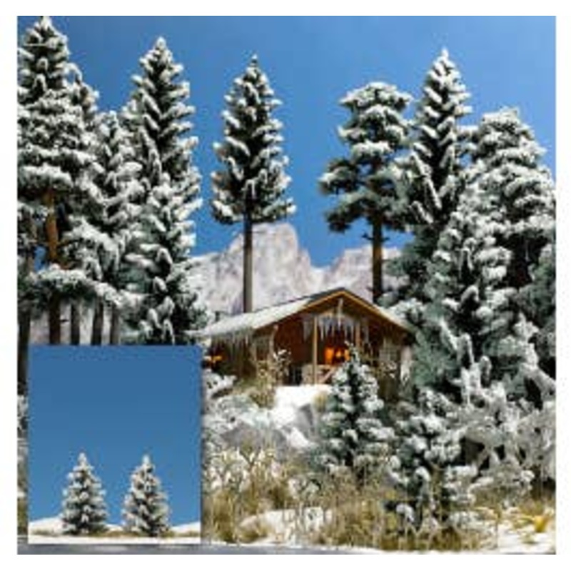 Busch 6151  HO 2 Snow-covered Spruce Trees