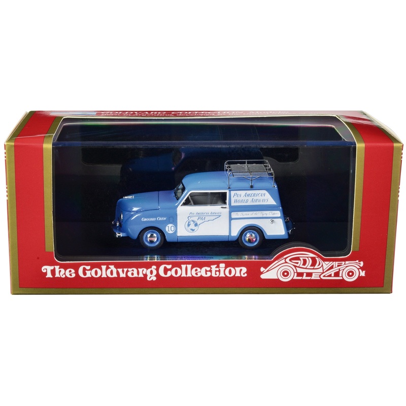 1948 Crosley Station Wagon Blue and White “Pan American Airways Ground Crew” with Roof Rack Limited Edition to 240 pieces Worldwide 1/43 Model Car by Goldvarg Collection