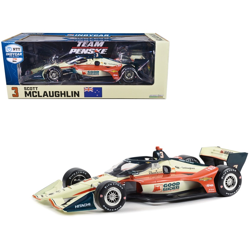 Dallara IndyCar #3 Scott McLaughlin “Good Ranchers” Team Penske (Road Course Configuration) “NTT IndyCar Series” (2023) 1/18 Diecast Model Car by Greenlight