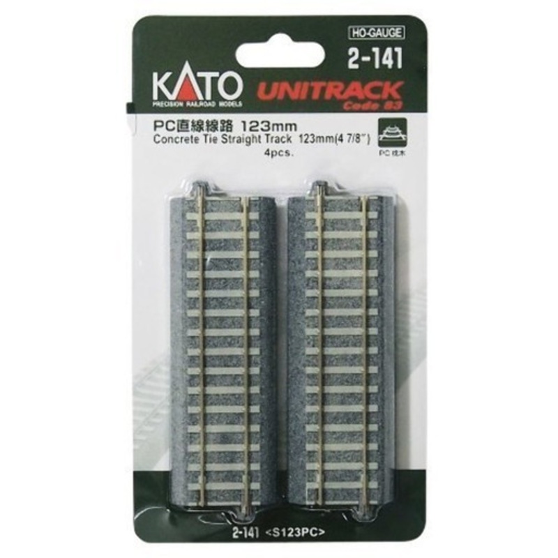 Kato 2-141 HO Scale unitrack PC straight line 123mm (4 pieces)
