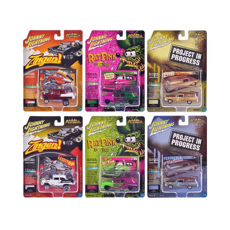 “Street Freaks” 2025 Release 2 of 6 Cars 1/64 Diecast Model Cars by Johnny Lightning