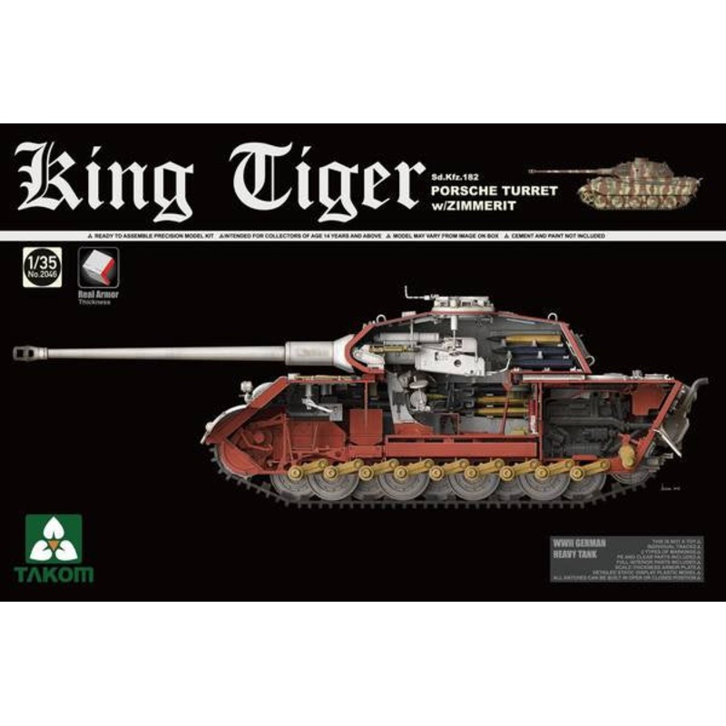 Takom – 1/35 King Tiger Sd.Kfz.182 Porsche Turret w/Zimmerit