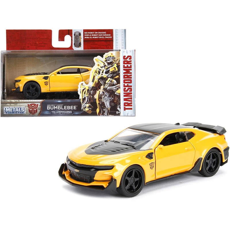 2016 Chevrolet Camaro Yellow Bumblebee with Robot on Chassis “Transformers: The Last Knight” (2017) Movie 1/32 Diecast Model Car by Jada