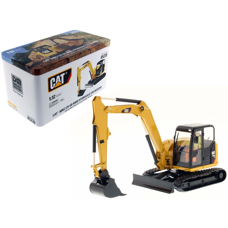 CAT Caterpillar 308E2 CR SB Mini Hydraulic Excavator with Working Tools and Operator “High Line Series” 1/32 Diecast Model by Diecast Masters