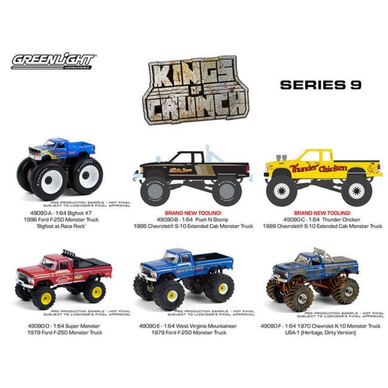 Greenlight – 1/64 Kings of Crunch Series 9 (Sold Individually)