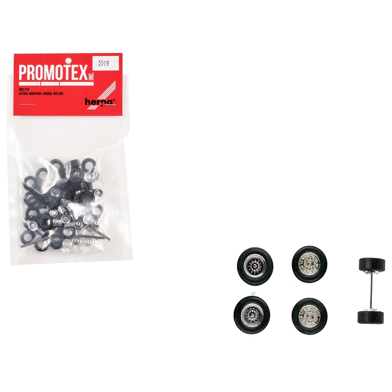 Super Singles with Fronts Sets of Wheels (10 Sets) 1/87 (HO) Plastic Model by Promotex