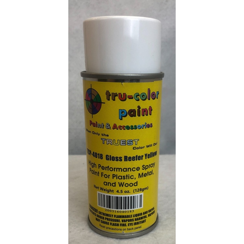Tru Color TCP-4018 Gloss Reefer Yellow, Spray Can, 4.5 ounce, Plastic, Metal and Wood