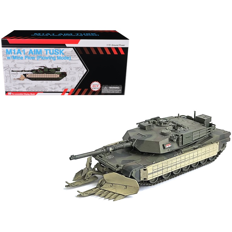 United States M1A1 AIM (Abrams Integrated Management) Tank with Mine Plow (Plowing Mode) #68 “United States Army” Olive Drab “NEO Dragon Armor” Series 1/72 Plastic Model by Dragon Models