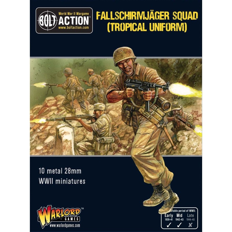 Warlord – Bolt Action: Fallschirmjager Squad (Tropical Uniform) (Metal)